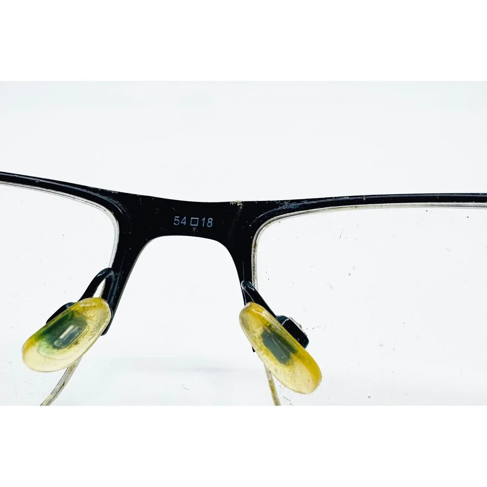 Randy Jackson Eyeglass Frames Mens Black Semi-Rimless Signature 6013 54-18-145